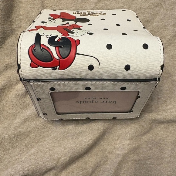 Kate Spade x Disney White and Black Minnie Mouse Polka Dot Snap Wallet - Picture 6 of 14